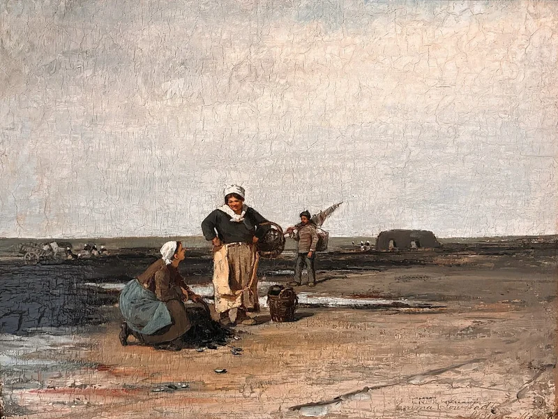 1855-Emma Löwstädt-Chadwick - Raccoglitori di cozze con la bassa marea